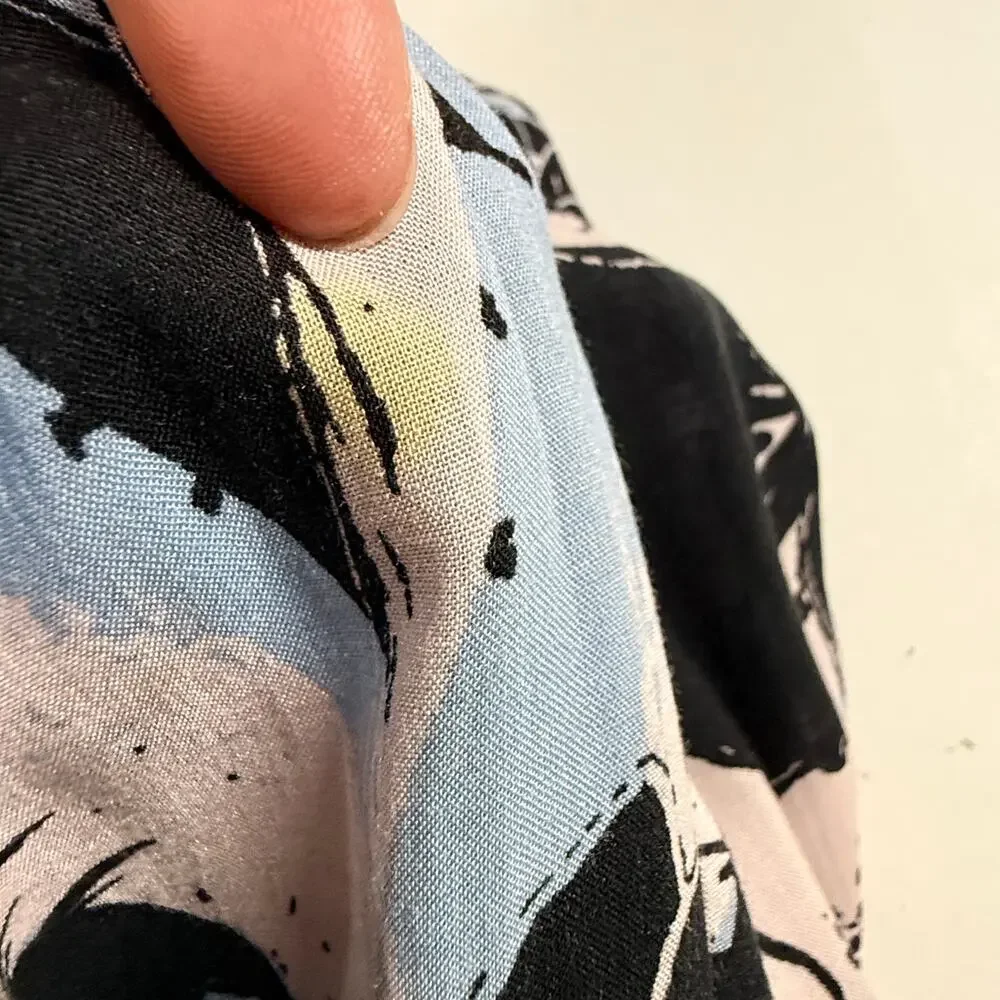 Free People Intimately Heat Wave Printed Maxi Dress L Smock Tropical Blue *flaw